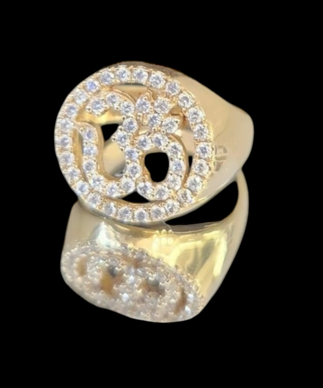 Unisex Ohm Diamond Ring