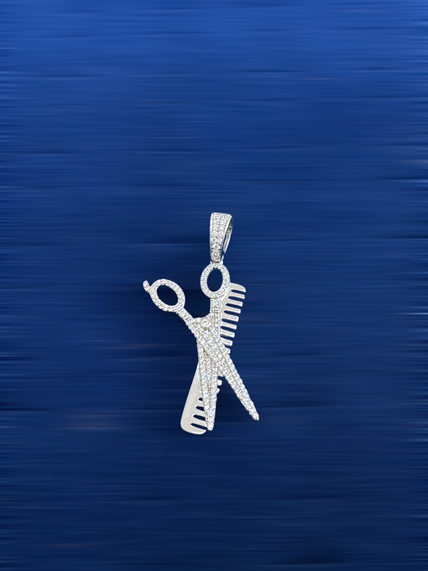 Scissors Pendant with CZ Stones