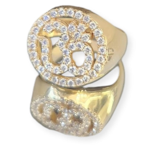 Unisex Ohm Diamond Ring