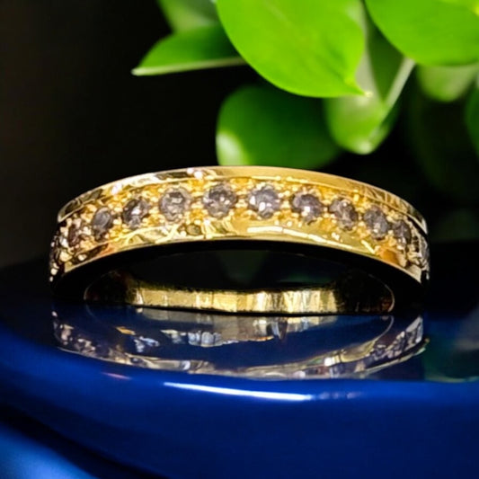 14K Diamond Wedding Band