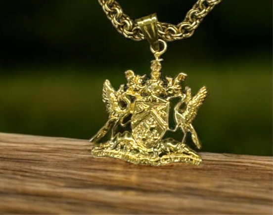 Spanish Link Chain with T&T Coat of Arms Pendant