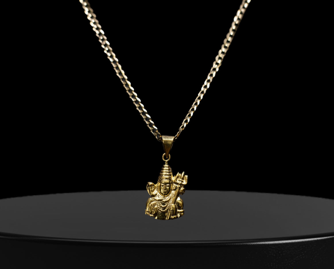Cuban chain paired with Lord Shiva Pendant