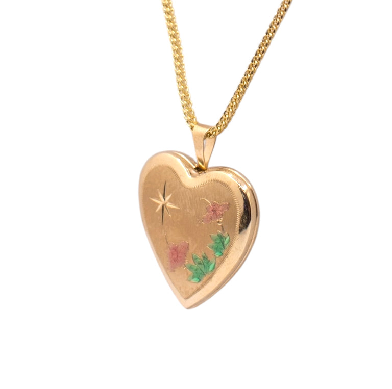 Necklace with Enamel Heart Pendant