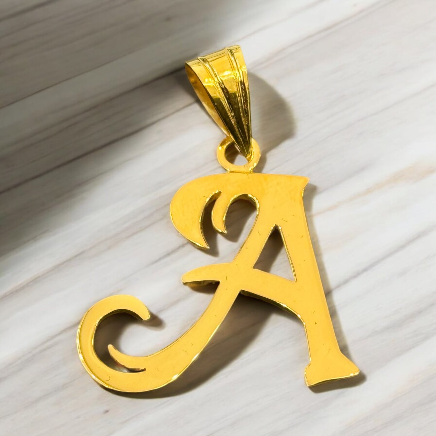 Gold Letter "A" Pendant